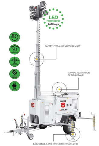 TRIME X-SOLAR HYBRID гибридная осветительная мачта с солнечными батареями фото 2