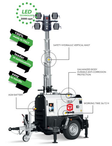 TRIME X-ECO BATTERY H аккумуляторная вышка освещения фото 3